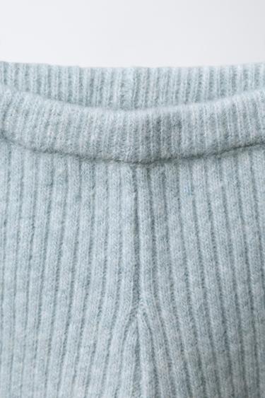 LEGGING EN MAILLE CÔTELÉE - Bleu d'eau de Zara - Image 2