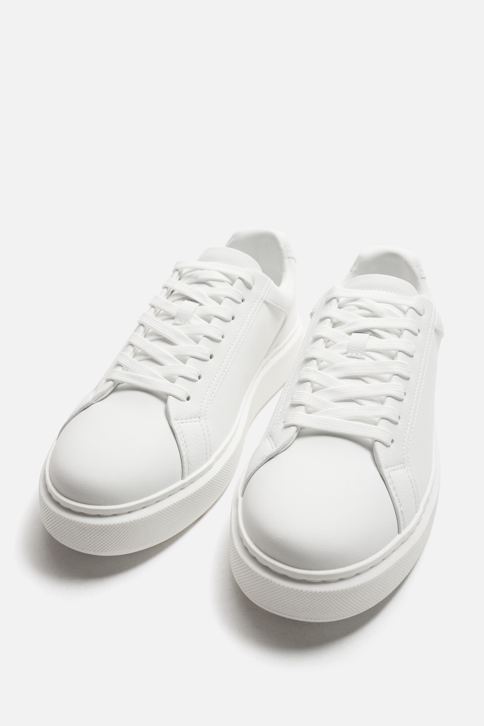 【ZARA】ボリュームソール無地スニーカー ホワイト 2201/420/001 レトロスタイルスニーカー - ホワイト | ZARA Japan / 日本