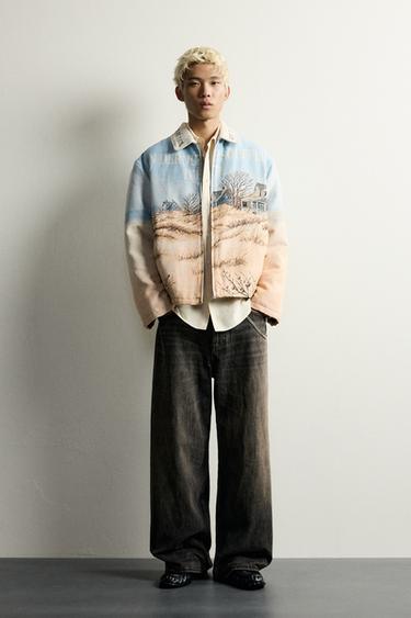 GEFÜTTERTE JACKE MIT JACQUARD-LANDSCHAFTSMUSTER - Beige von Zara - Bild 0