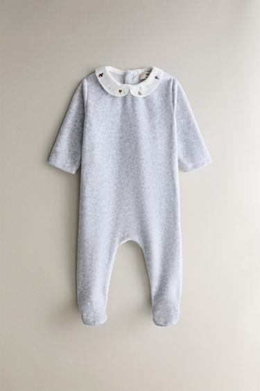 Zara PRINTED BABY ROMPER - Gray marl