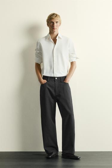 Zara STRAIGHT RELAXED FIT JEANS - Black
