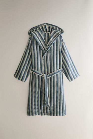 ROUPÃO JACQUARD GEOMÉTRICO - Azuis da Zara