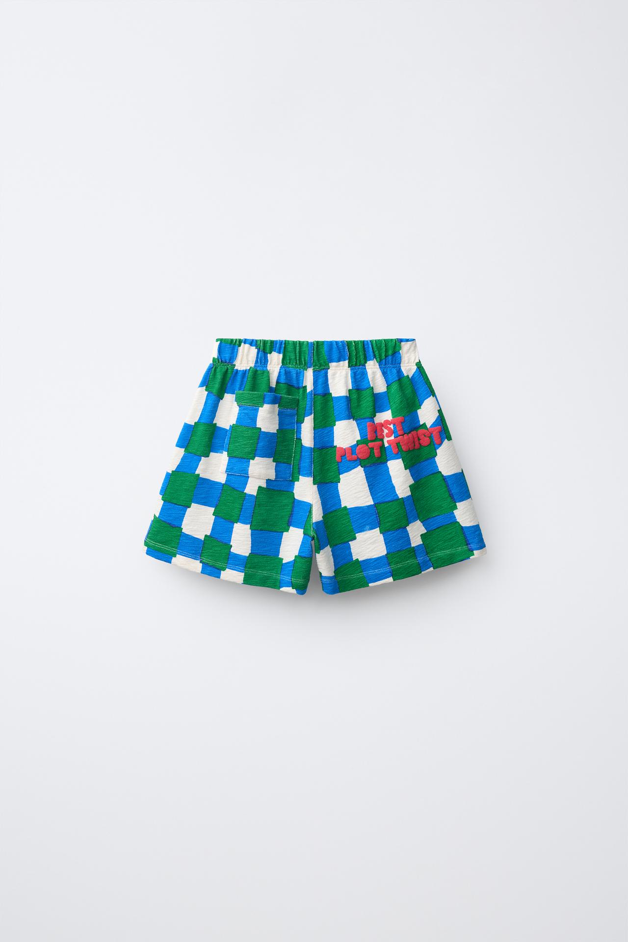 CLARA CEBRIAN © PLAID SHORTS — Blue