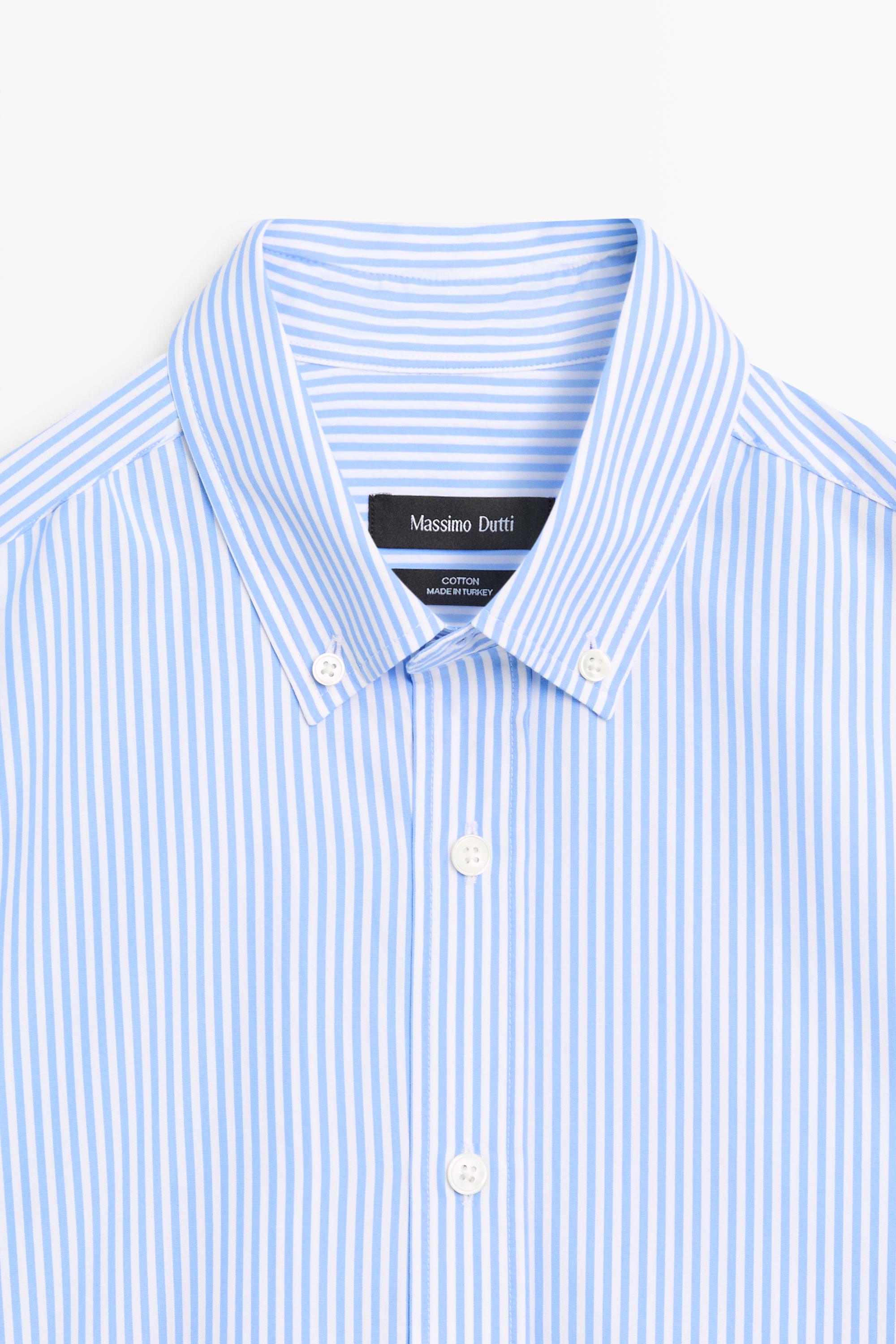 Chemise regular fit à rayures 100 % coton