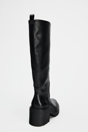 HEELED BOOTS WITH TRACK SOLES - Black by Zara - Image 4
