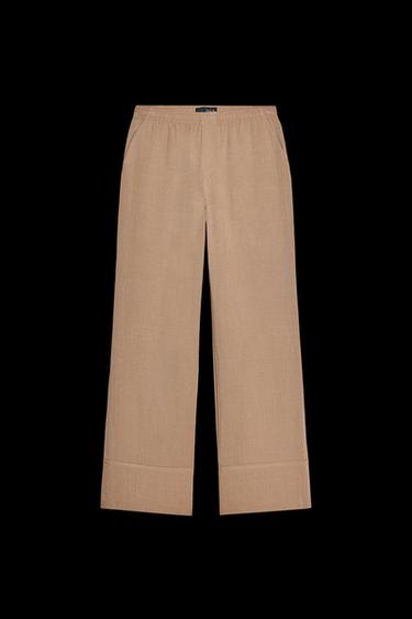 Zara PAJAMA PANTS - Beige - Image 0