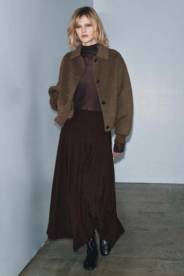 ДЛИННАЯ ЮБКА В СКЛАДКУ — ZW COLLECTION — ШОКОЛАДНЫЙ от Zara