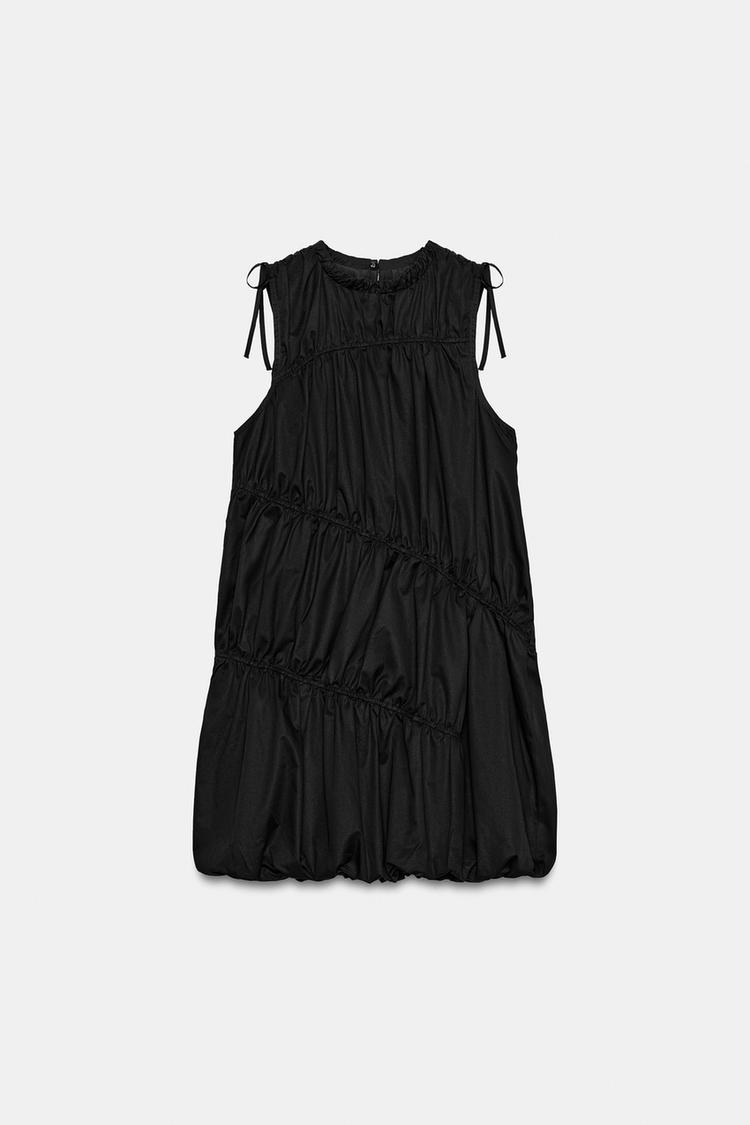 RUCHED TRENCH MINI DRESS