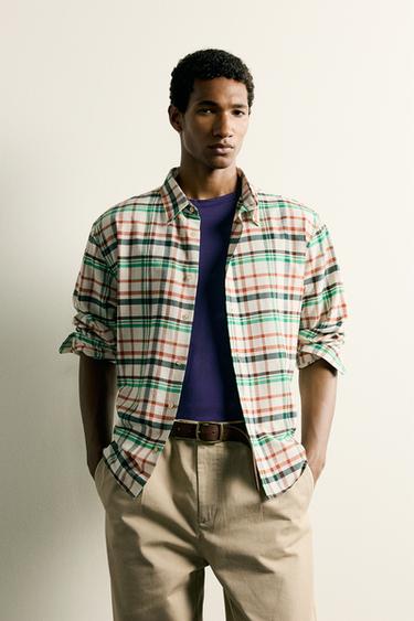 RELAXED FIT CHECK SHIRT - Blue by Zara