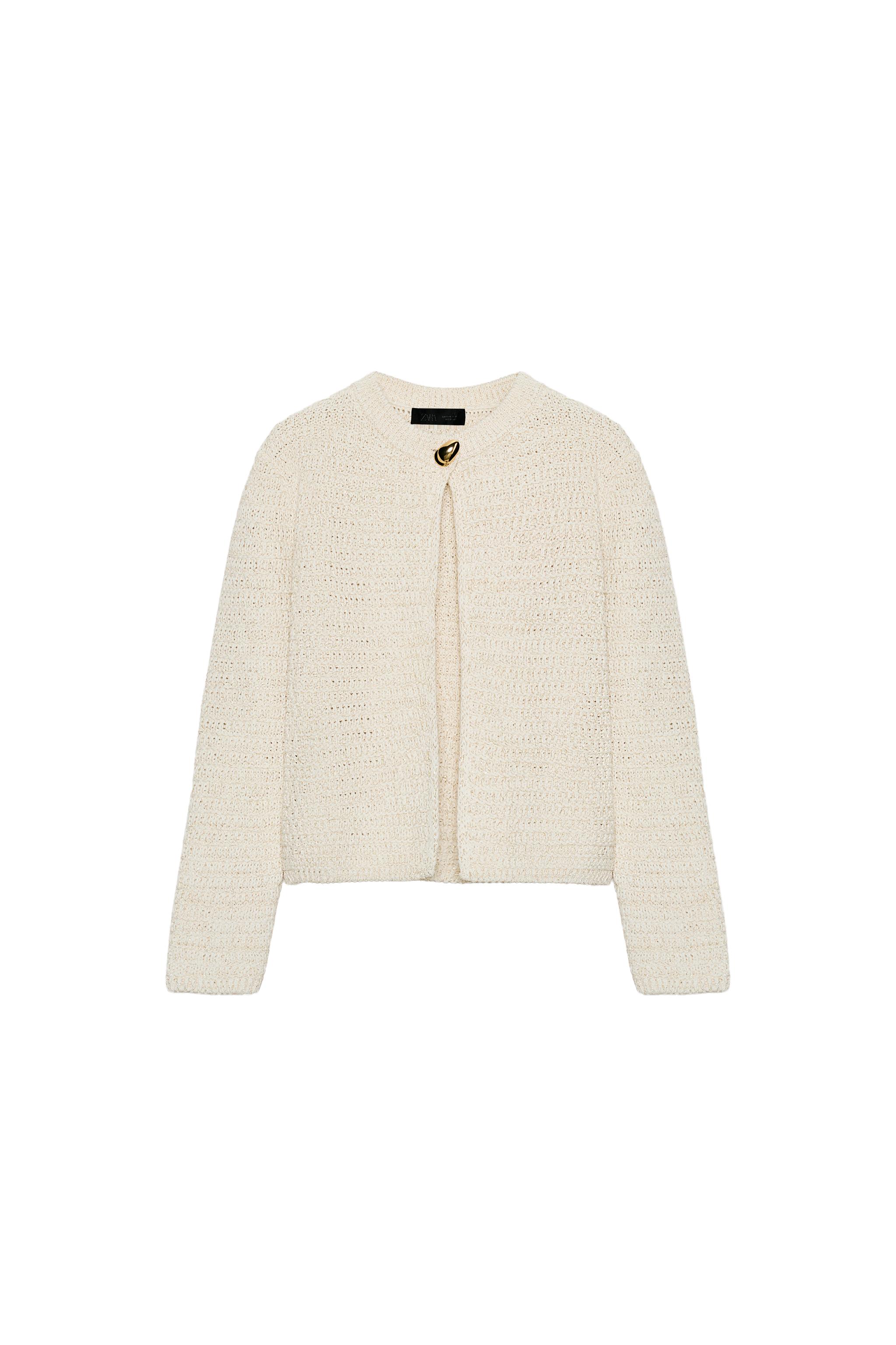 METALLIC THREAD CARDIGAN - Ecru | ZARA United States