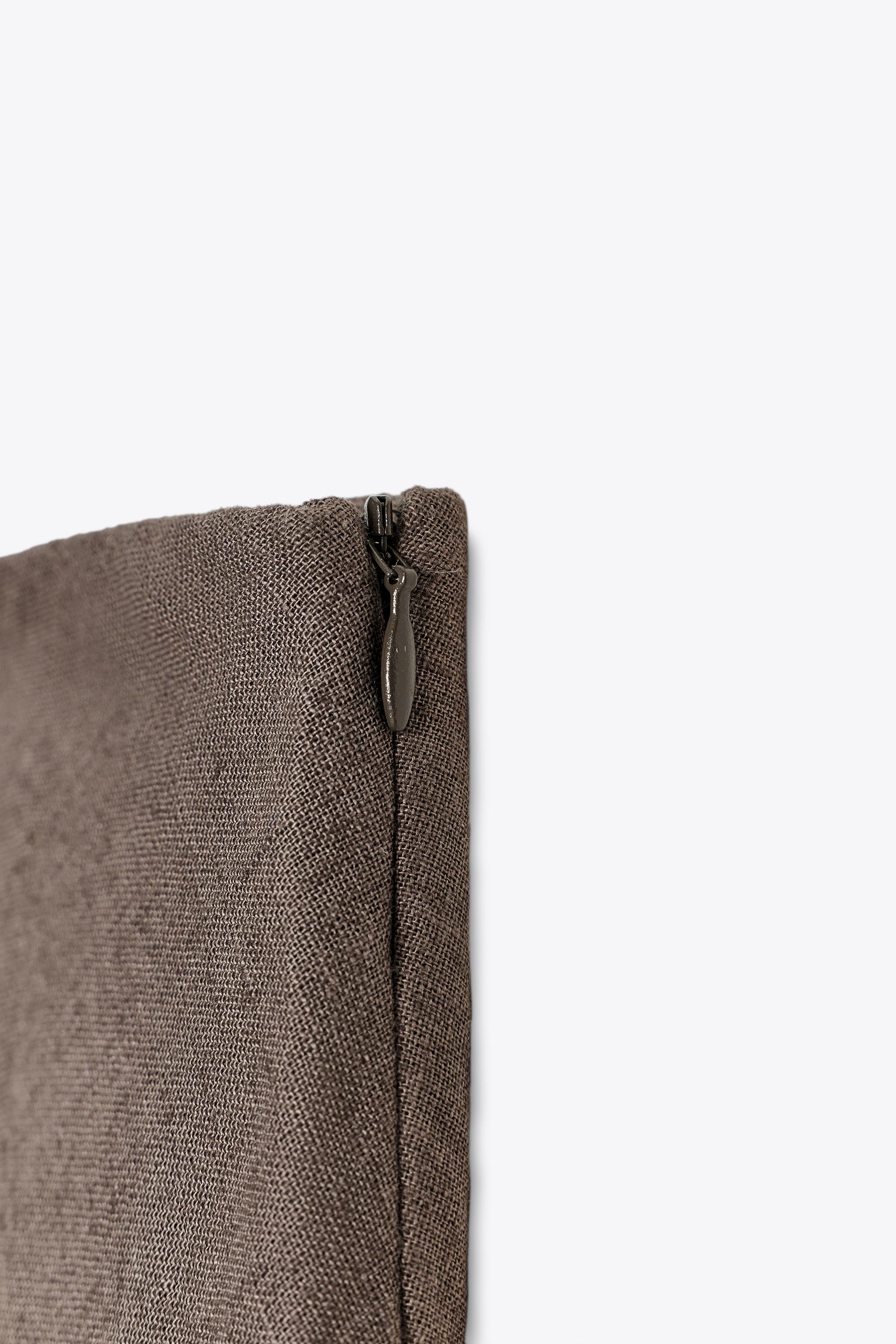 ZW COLLECTION EMBROIDERED LINEN BLEND SKIRT - Grey marl | ZARA