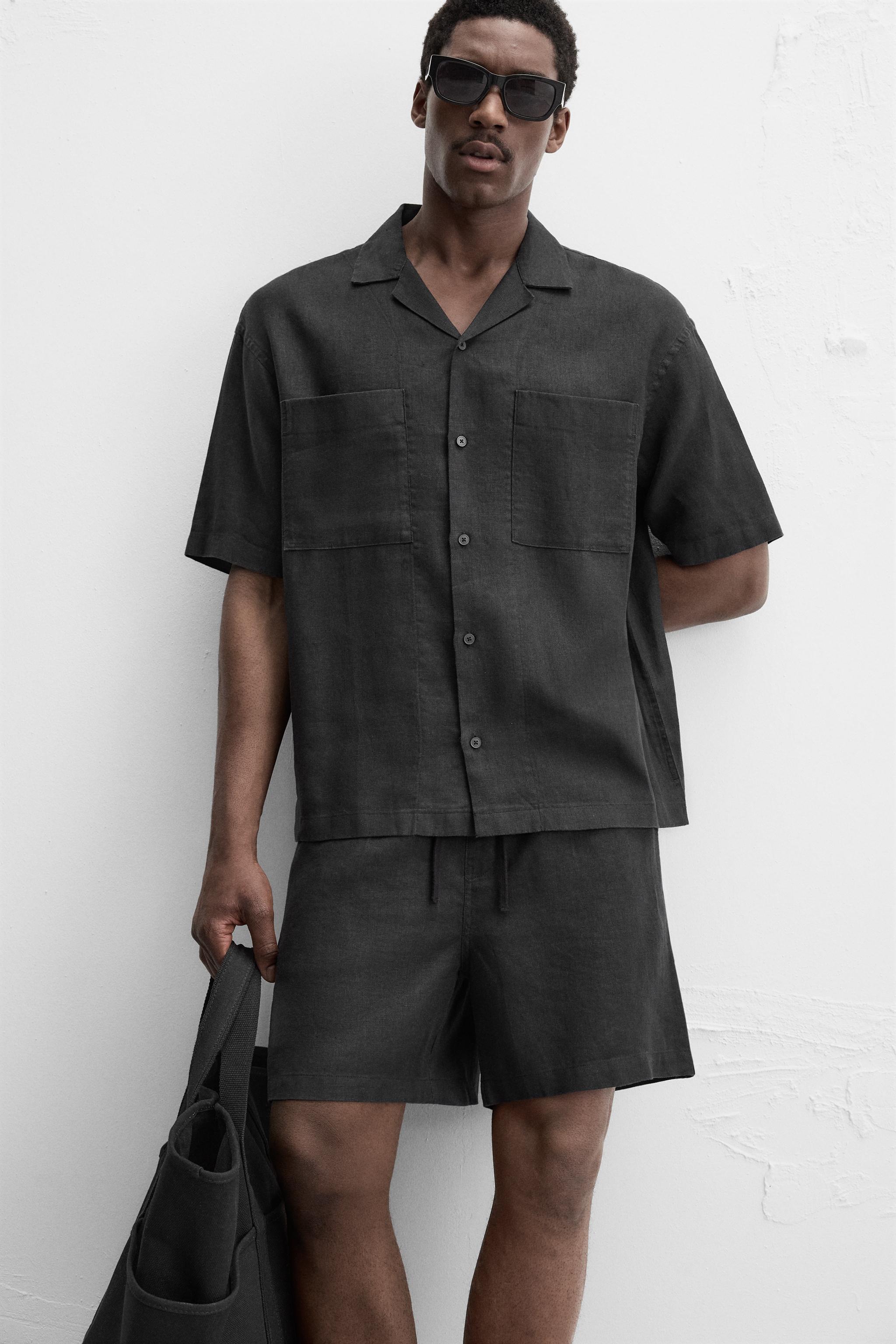 100% リネンシャツ - ブラック | ZARA Japan / 日本