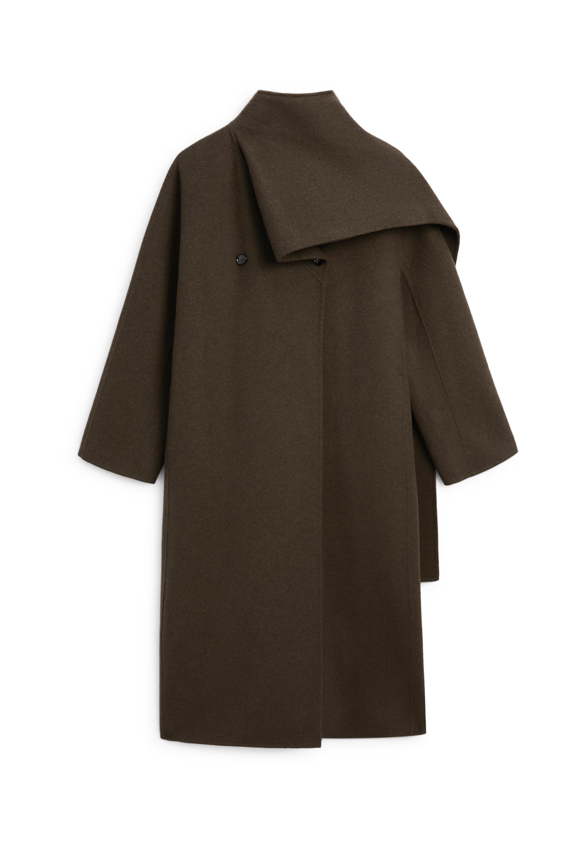 Long coat with scarf detail - Gray green | ZARA United States
