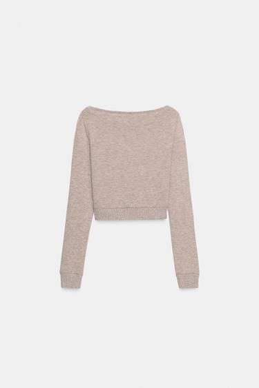 SOFT CROPPED TOP - Beige marl by Zara - Image 5