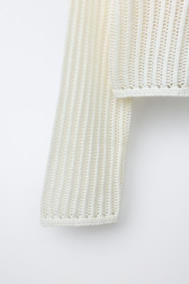 HIBISCUS FLOWER KNIT JUMPER - Ecru by Zara - Image 3