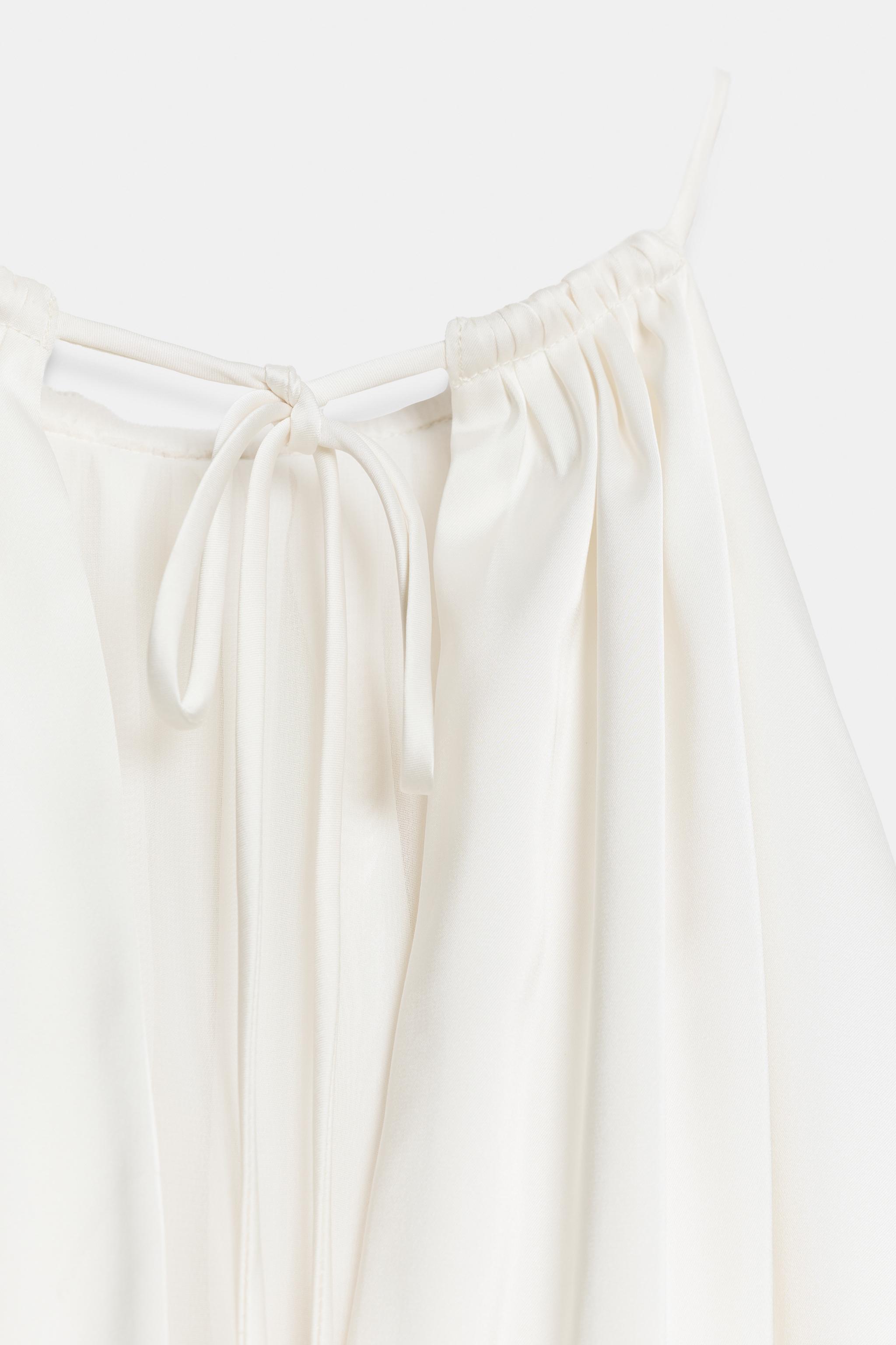Zara Saten Balon Crop Top görsel 7