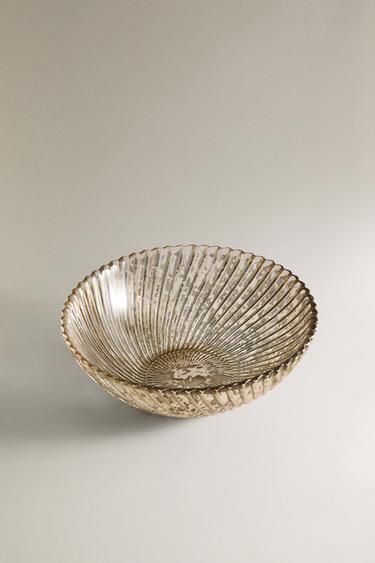 SHINY GLASS CHRISTMAS BOWL - Silver by Zara - Image 1