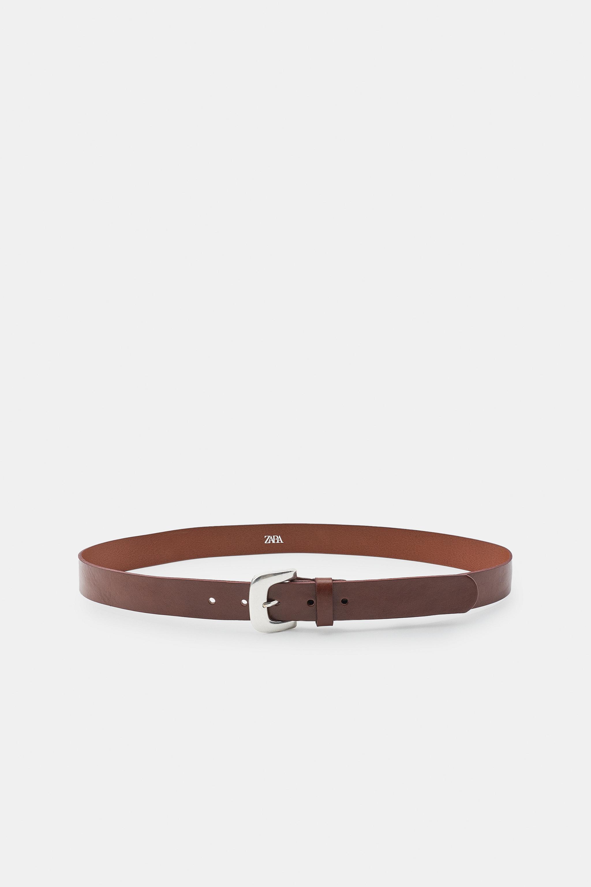 100% LEATHER BELT WITH METAL BUCKLE