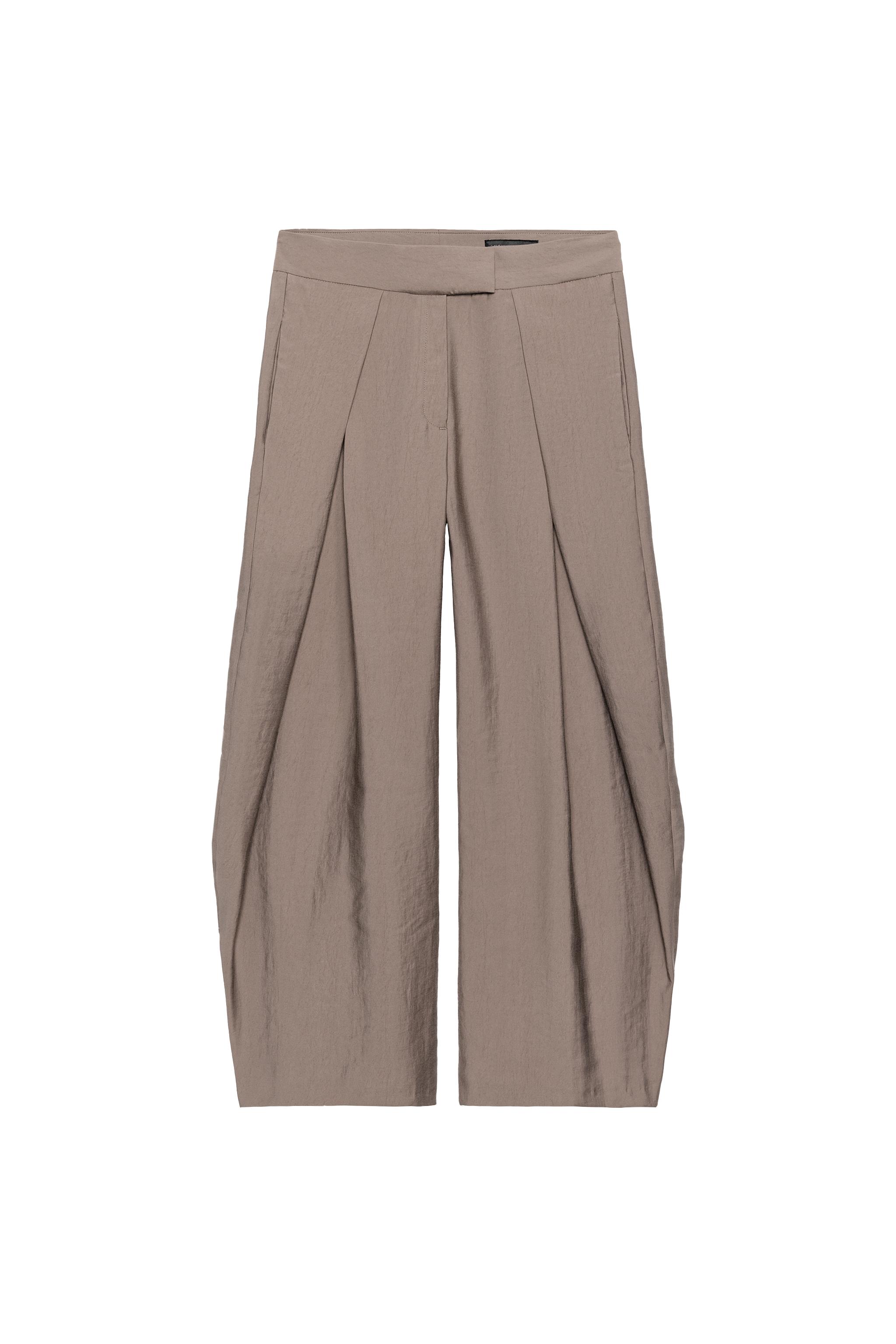 ZW COLLECTION WIDE LEG PLEATED PANTS - Navy blue | ZARA Canada