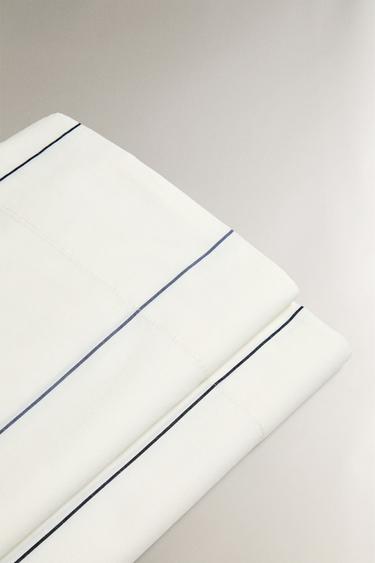 STRIPED FLAT SHEET - Oyster-white by Zara - Image 1