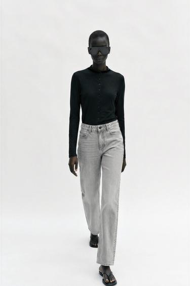 Z1975 HIGH-WAIST REGULAR LONG-LENGTH JEANS - Grey by Zara