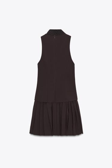TABAS SHORT DRESS WITH TIE - Brown by Zara - Image 6