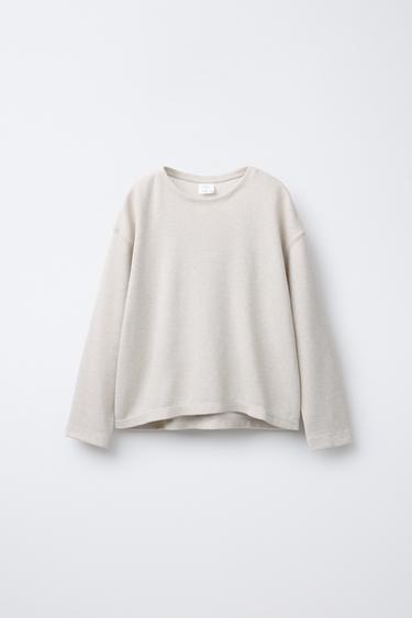 Zara SOFT TOUCH PLAIN T-SHIRT - Ecru