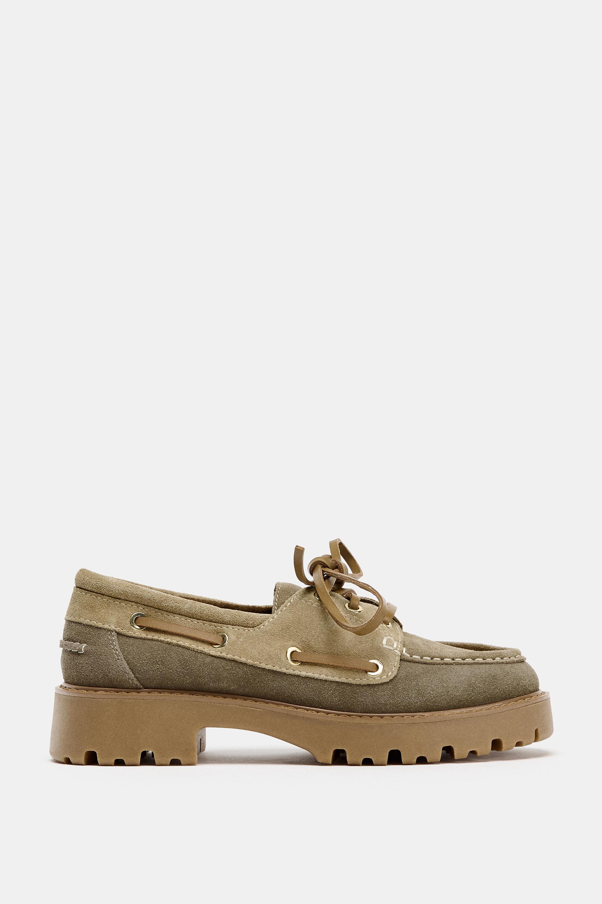 レザープラットフォームデッキローファー - マルチカラー | ZARA Japan 