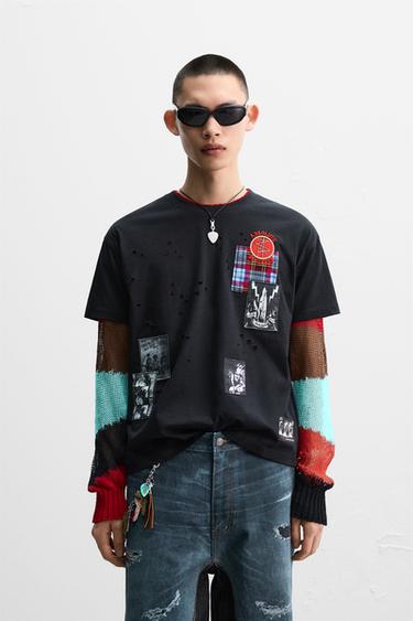 Zara 圖案T恤 X ANDERSSON BELL PATCH - 黑色