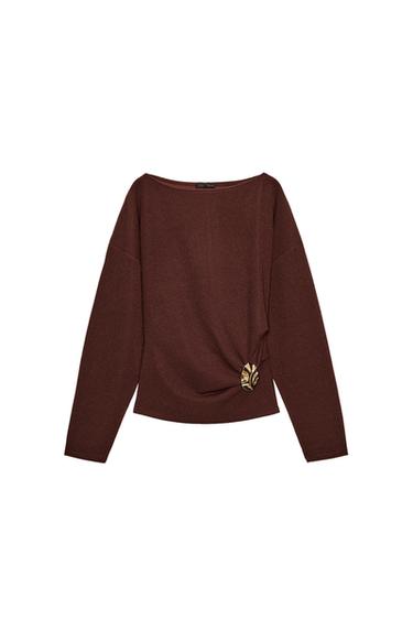 Zaras TOPP MED TEXTUR OCH SPÄNNE - Brun