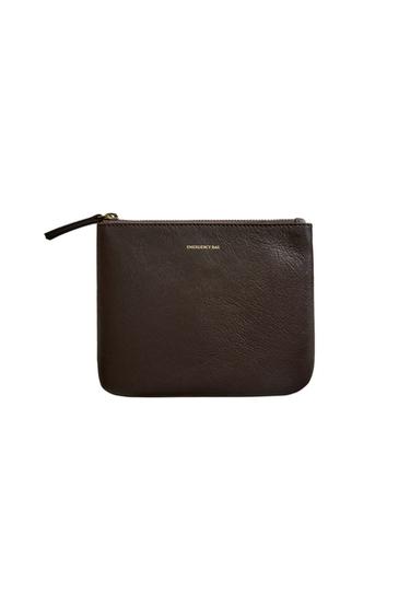 LEDER-NECESSAIRE "EMERGENCY BAG" - Braun / Grün von Zara