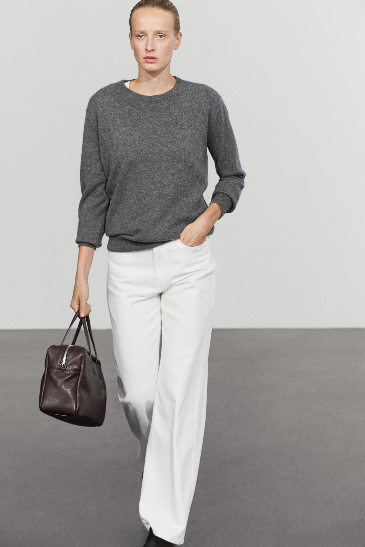 100% cashmere long sleeve sweater — 205