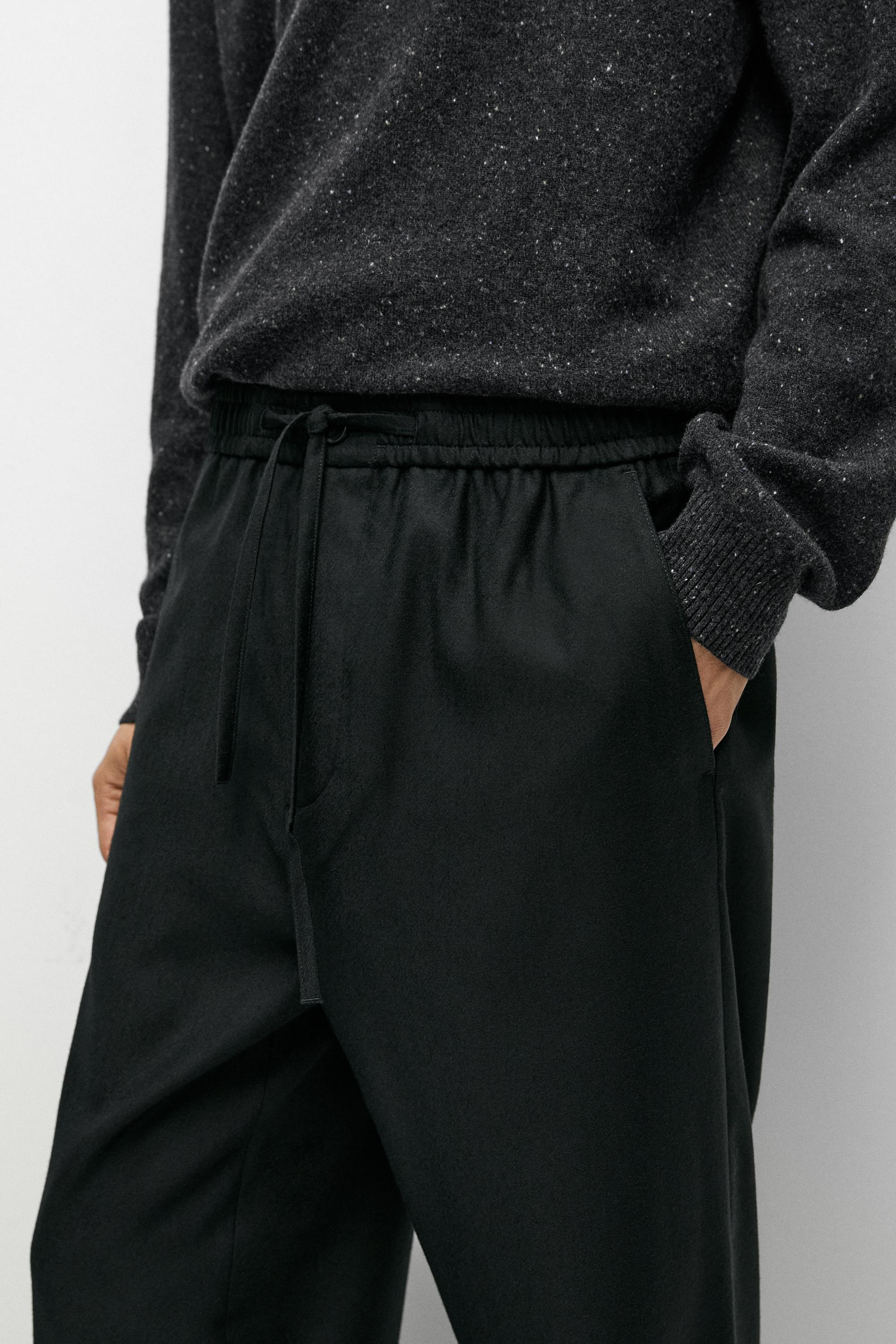100% wool jogger fit pants