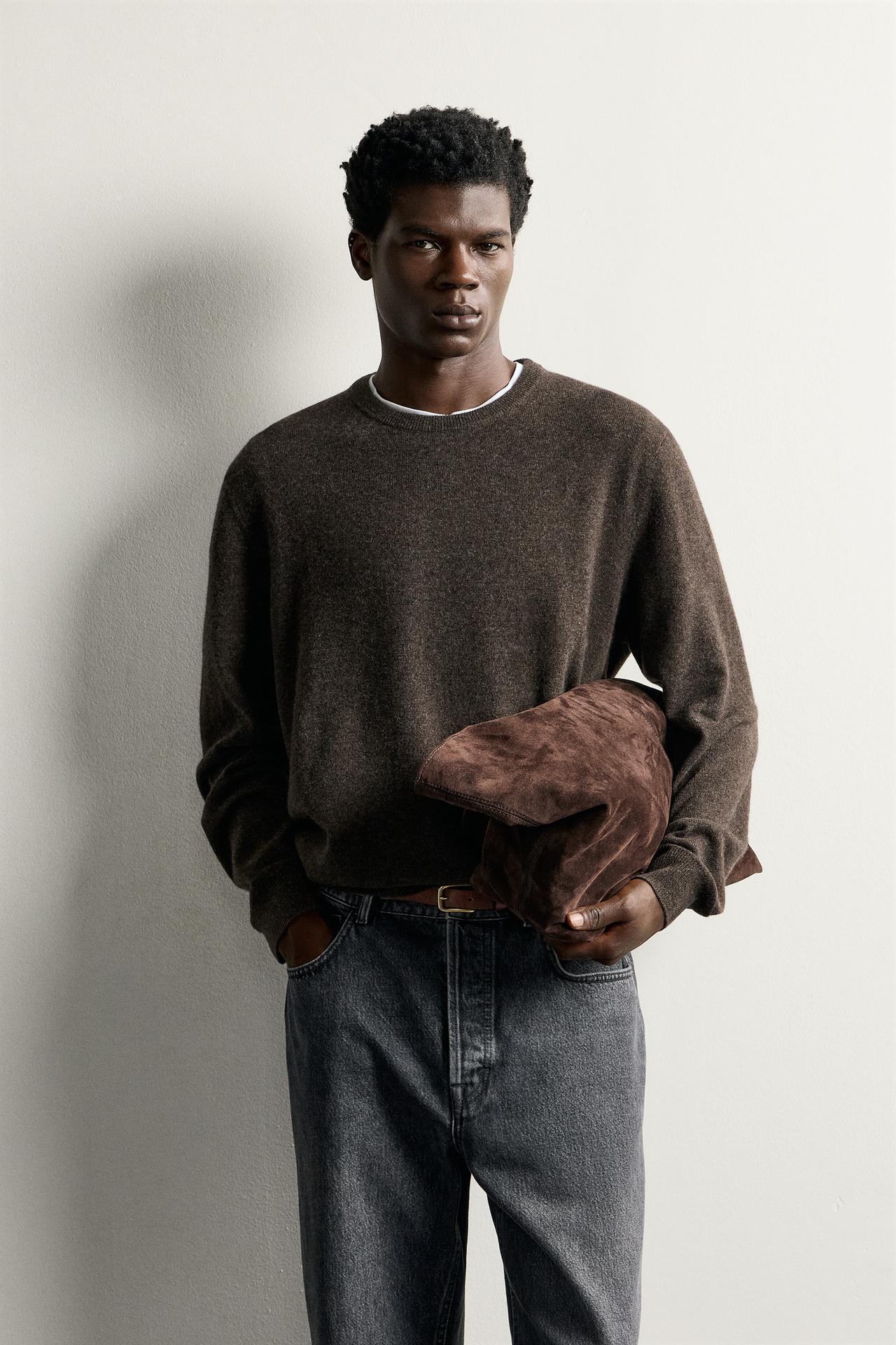 ARGYLE JACQUARD SWEATER — brown vigore