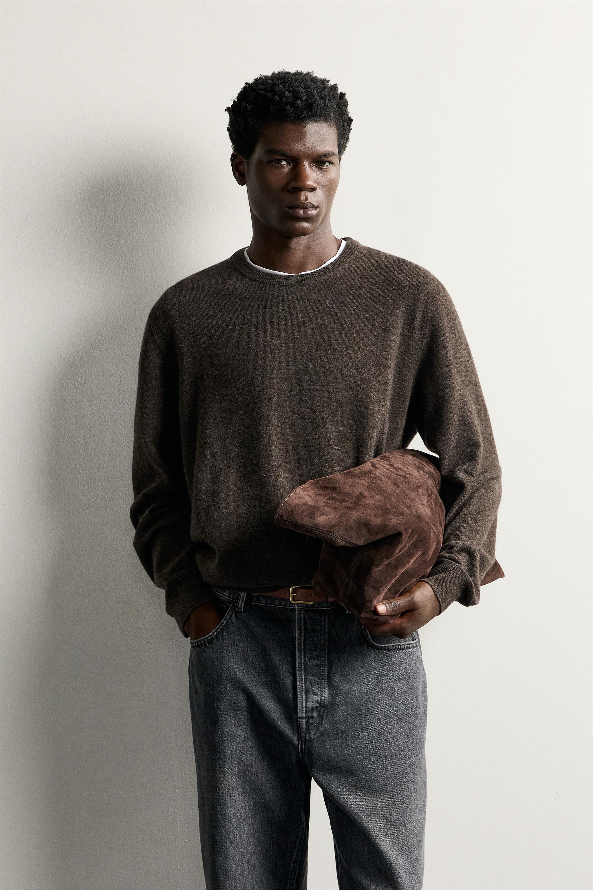 Мужские свитеры Zara RELAXED FIT WOOL JUMPER — фото 2