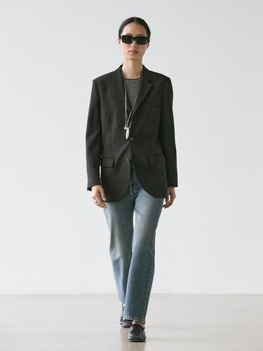 Zara 100% wool three-button blazer - Black - Image 0