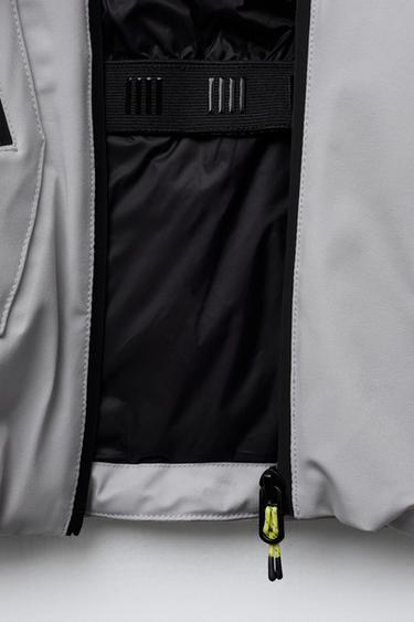 WATER-RESISTANT AND WINDPROOF KANGAROO JACKET RECCO® SYSTEM SKI COLLECTION - Light grey by Zara - Image 9