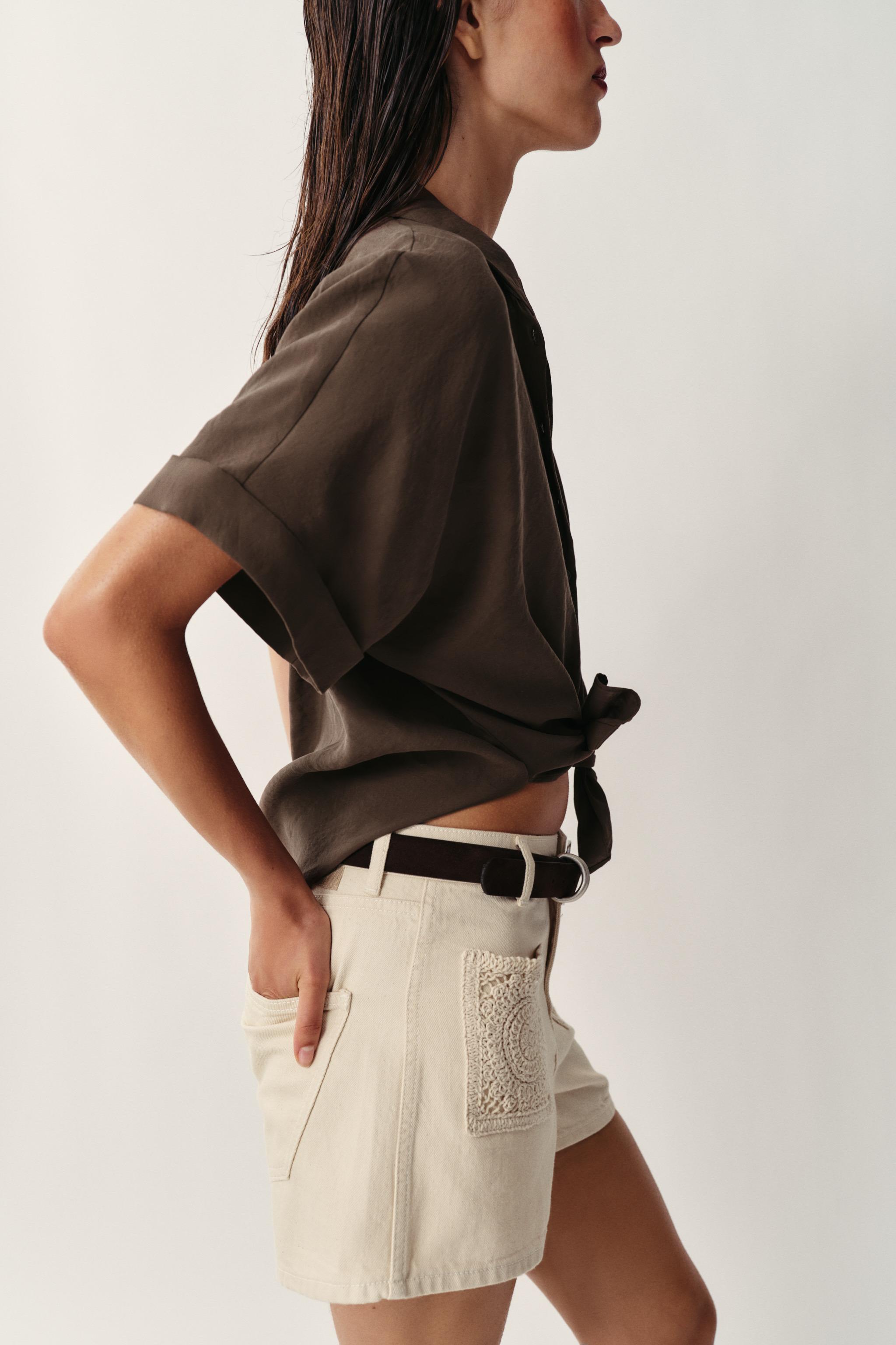 Женские шорты Zara Z1975 CROCHET POCKET SHORTS — фото 5