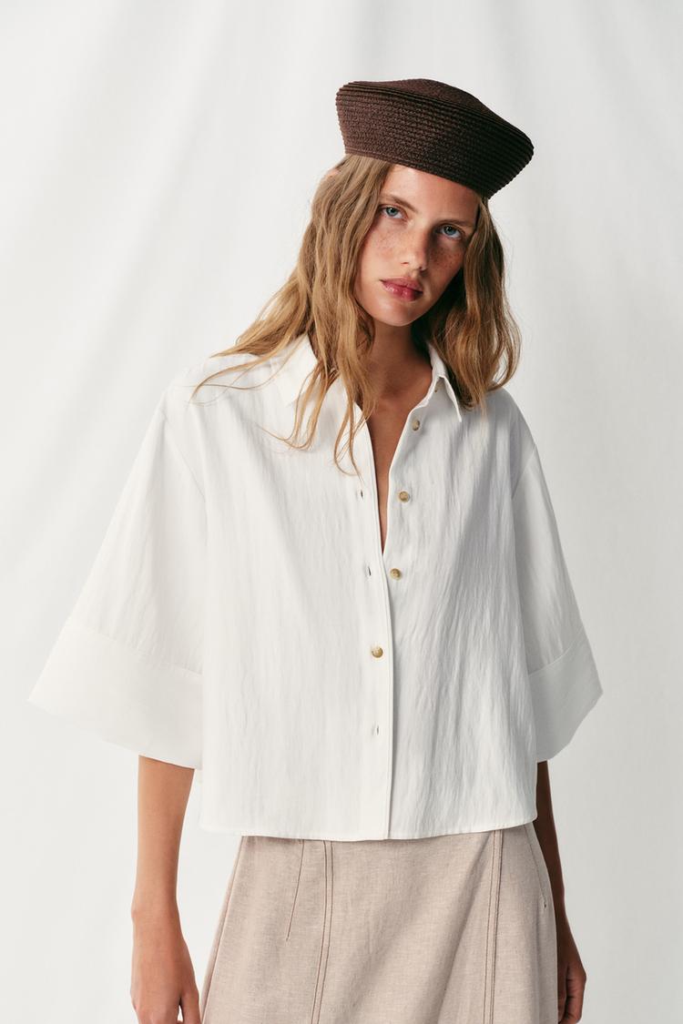 Camisa corta de mangas anchas 2