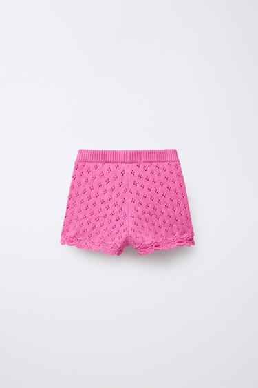 BERMUDA EN MAILLE FANTAISIE - Fuchsia de Zara - Image 1