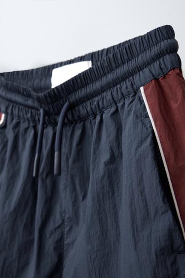 TECHNICAL BERMUDA SHORTS WITH SIDE STRIPES - Burgundy by Zara - Image 2