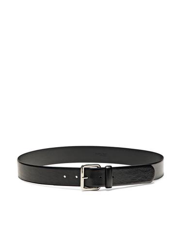 Ceinture boucle carrée en cuir nappa - Noir de Zara