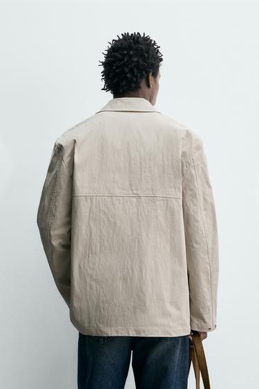 BLOUSON REGULAR FIT À POCHES - Beige de Zara - Image 2