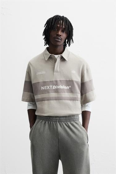 WASHED COLOUR BLOCK POLO SHIRT - Grey by Zara