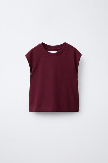 BASIC RAGLAN SLEEVE T-SHIRT - Burgundy by Zara