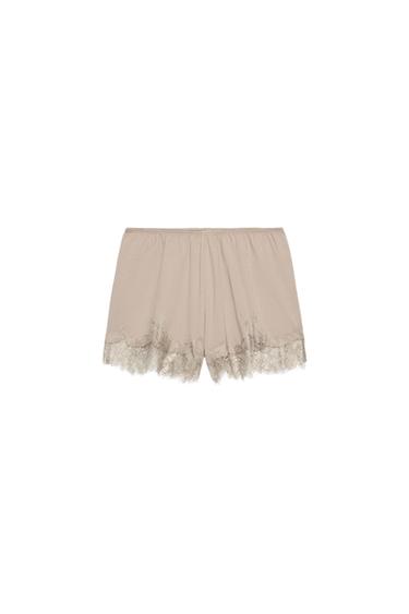 CALÇÕES BORDADOS - Castanho / Toupeira da Zara
