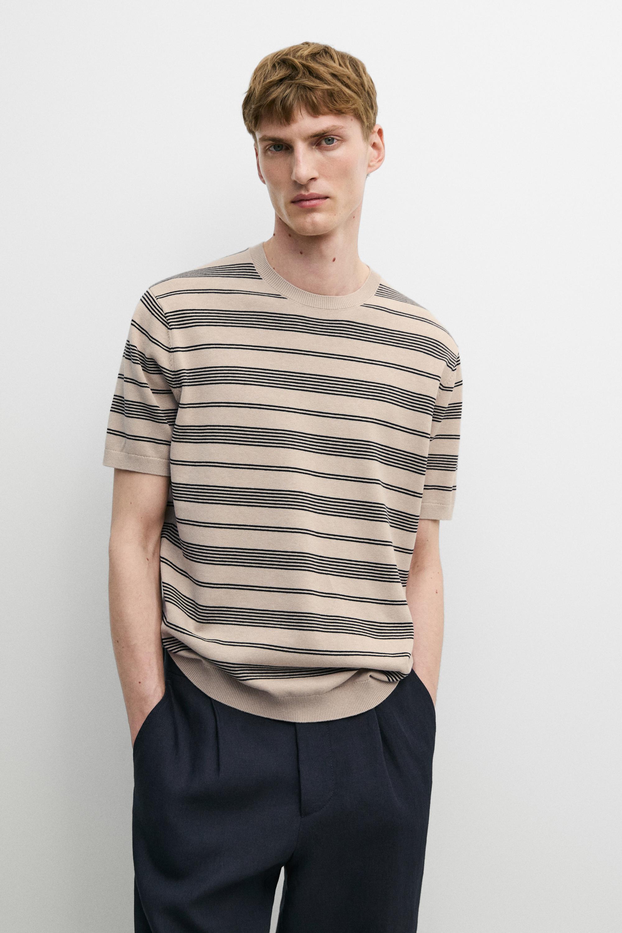 Pull maille rayé manches courtes