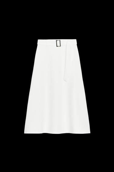 BELTED LAYERED SKIRT - White by Zara - Image 0