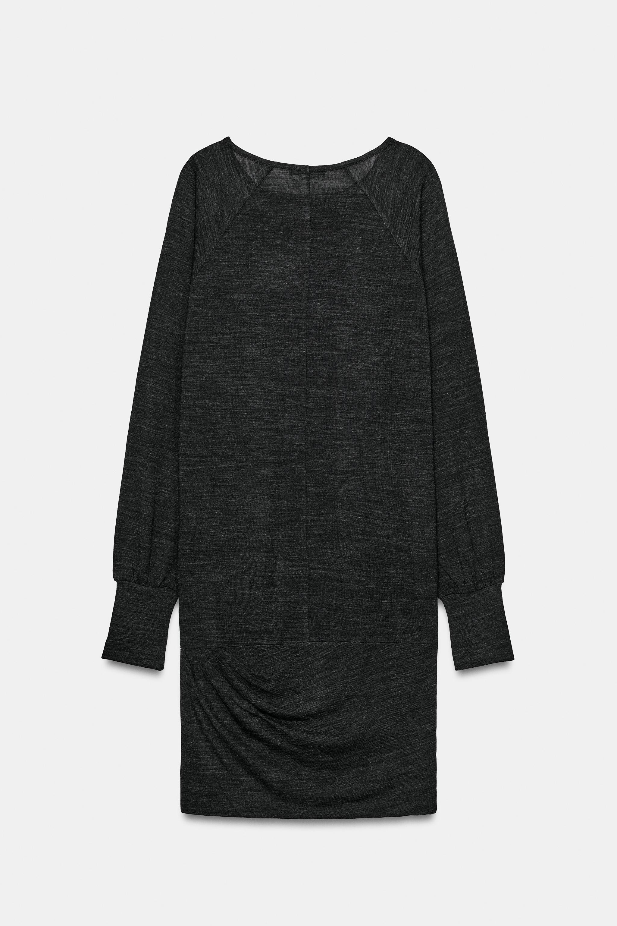 Женские футболки Zara DRAPED LONG-SLEEVE T-SHIRT — фото 5