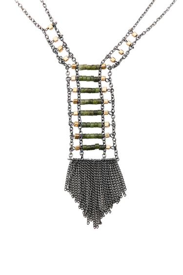 PACK 2 COLLARES ABALORIOS FLECOS - Gris antracita de Zara